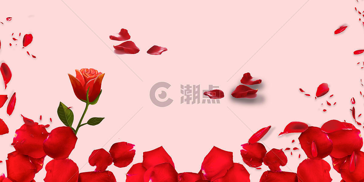 玫瑰花瓣浪漫背景图片素材免费下载