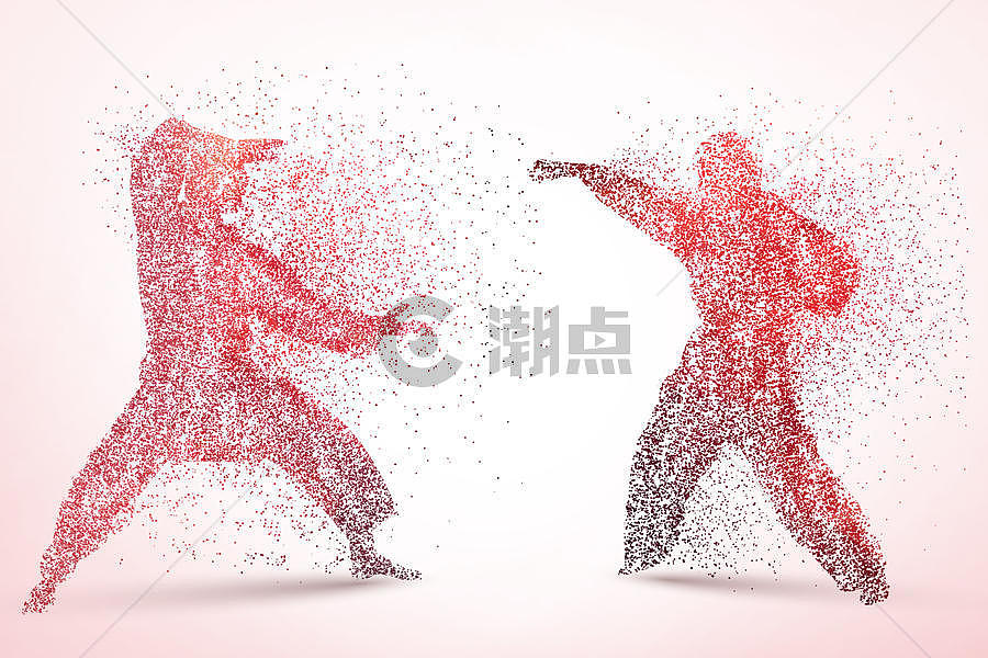 创意中国武术剪影图片素材免费下载
