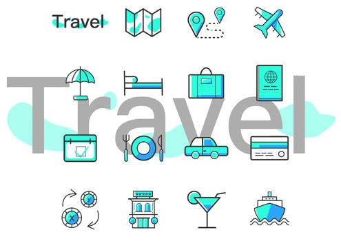 清新旅游出行icon图片素材免费下载