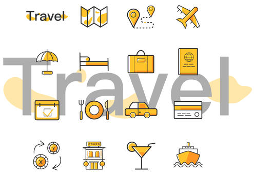 黄色旅游icon图片素材免费下载