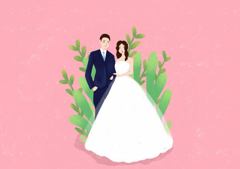 婚纱插图图片素材免费下载