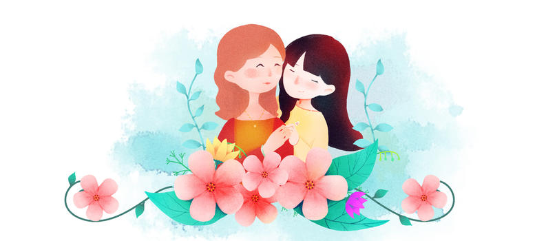 母亲节亲子插画主题图片素材免费下载