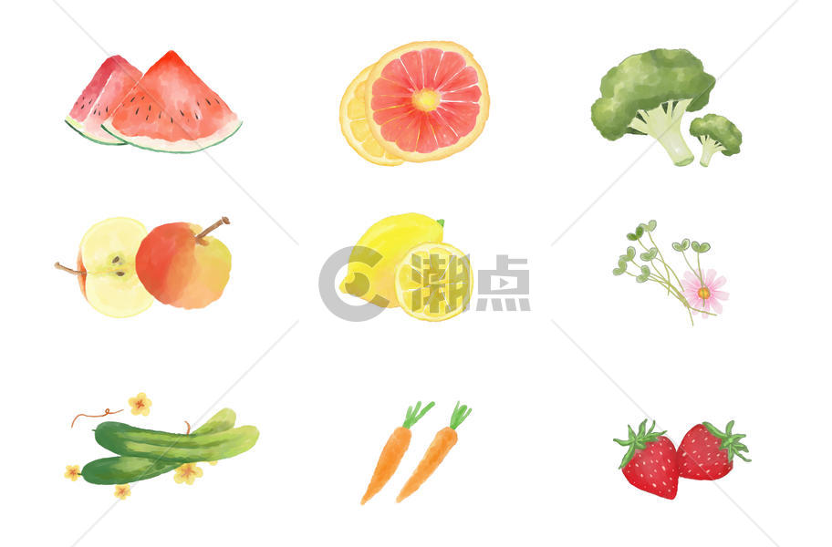 水彩水果蔬菜素材图片素材免费下载