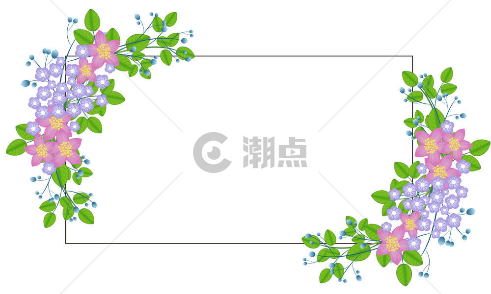 简约清新花卉边框图片素材免费下载