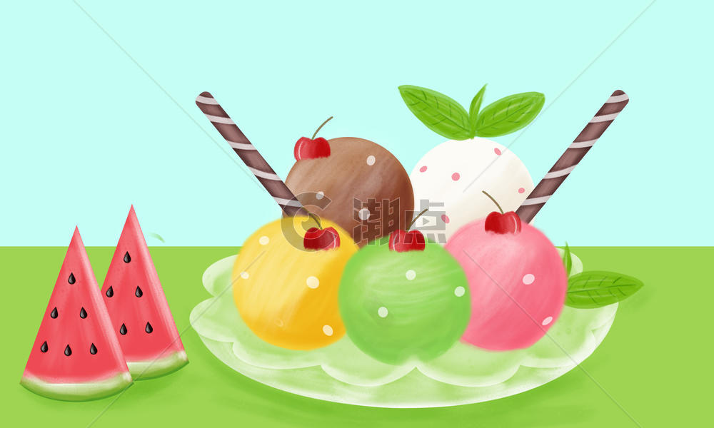夏天的冰淇淋图片素材免费下载