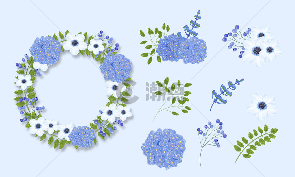手绘小清新水彩花卉图片素材免费下载