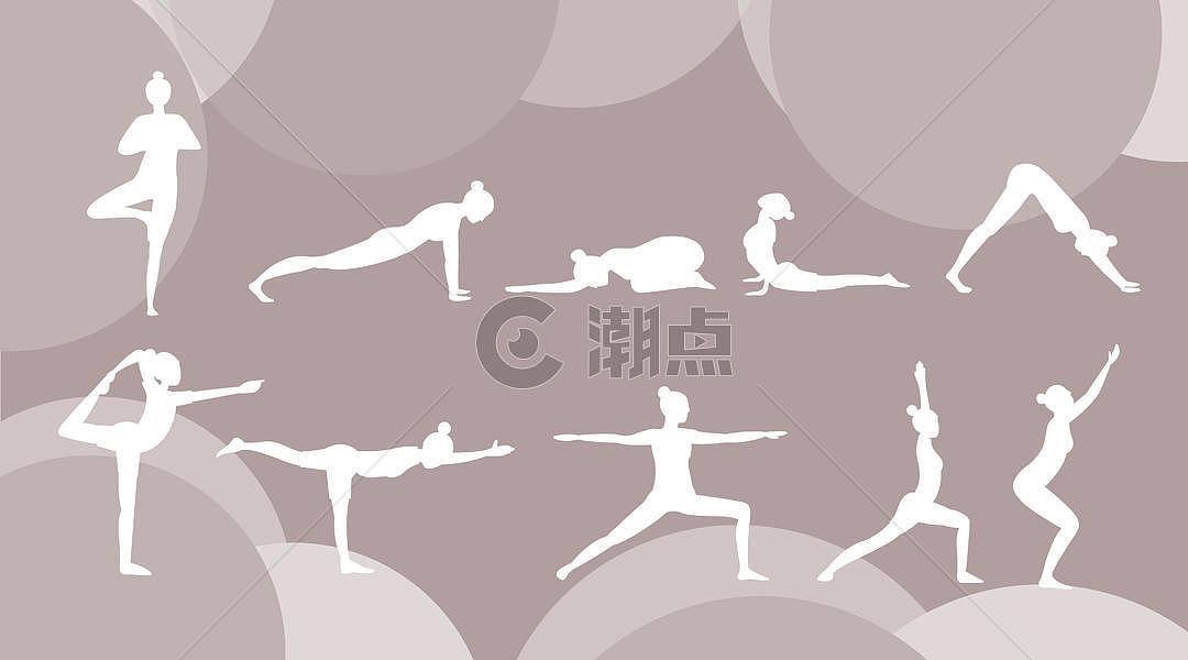 瑜伽剪影 运动健身图片素材免费下载