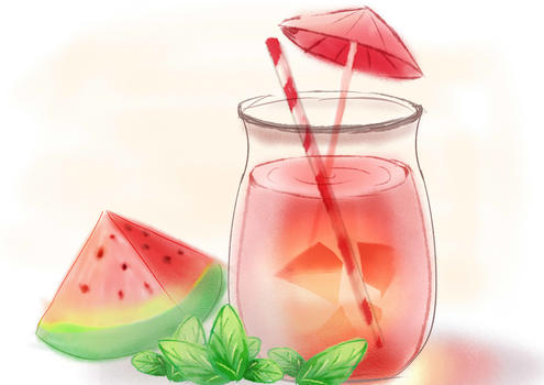 夏季西瓜水果汁图片素材免费下载