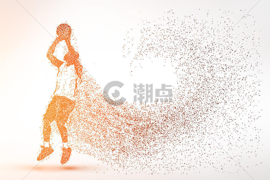 创意篮球比赛剪影粒子图片素材免费下载
