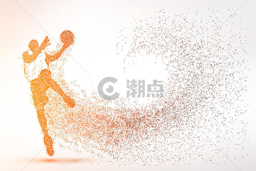 创意篮球比赛剪影粒子图片素材免费下载