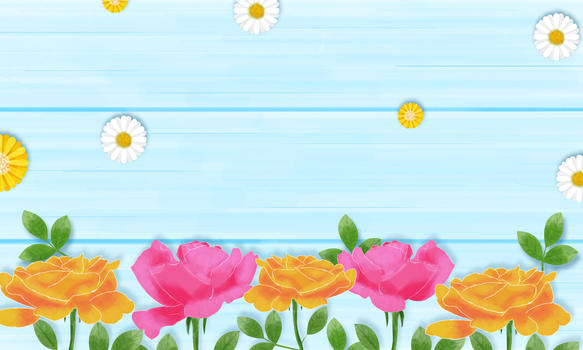 清新花卉木板背景图片素材免费下载