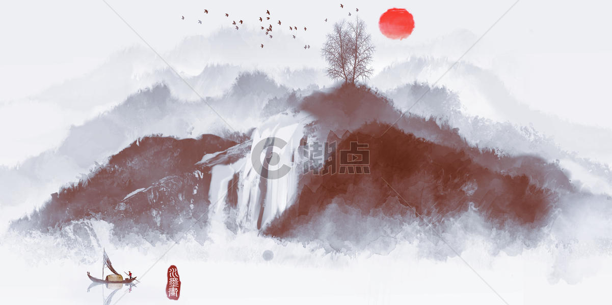 中国风水墨山水图片素材免费下载