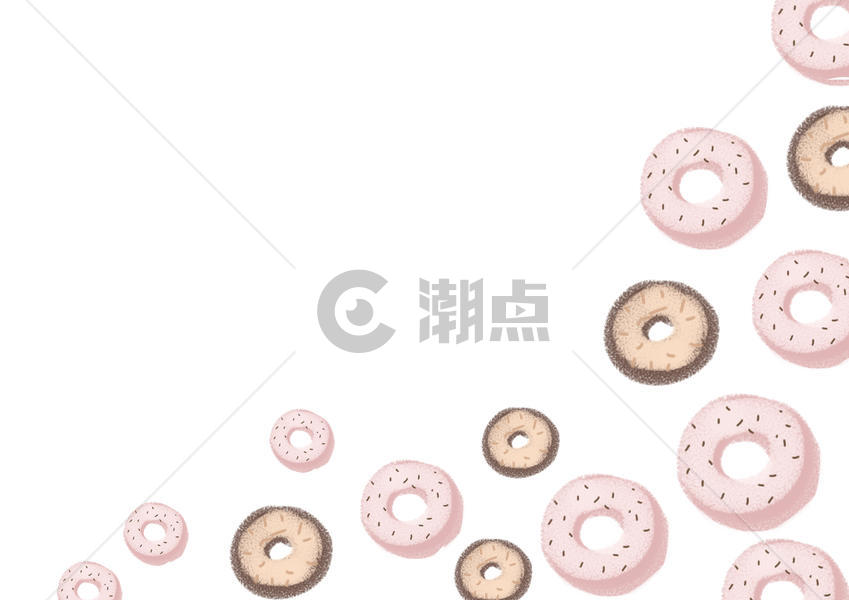 甜甜圈二分之一留白背景图图片素材免费下载