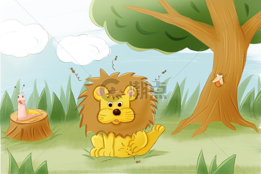 卡通小狮子图片素材免费下载
