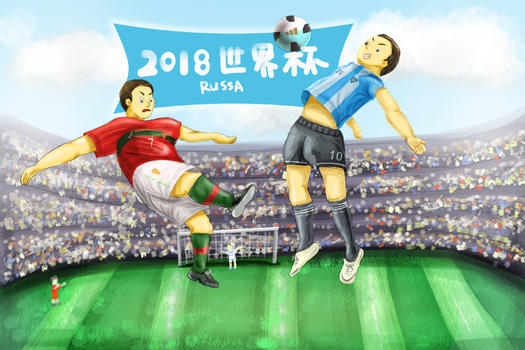 2018世界杯卡通插画主题图片素材免费下载