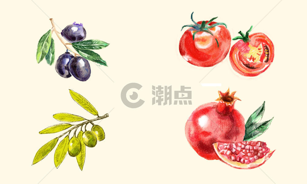 手绘水果蔬菜素材图片素材免费下载