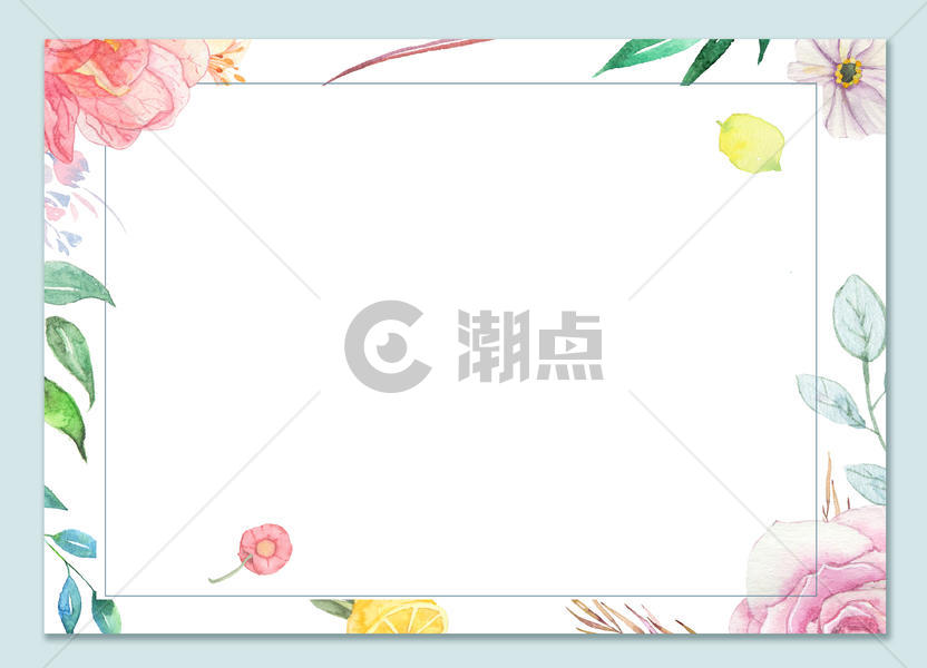 水彩花卉边框背景图片素材免费下载