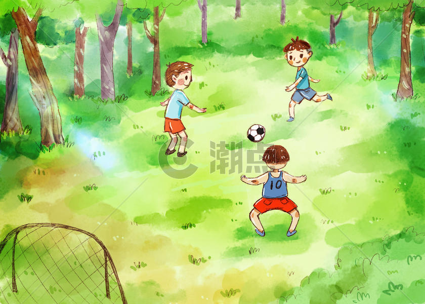 小朋友公园踢足球图片素材免费下载
