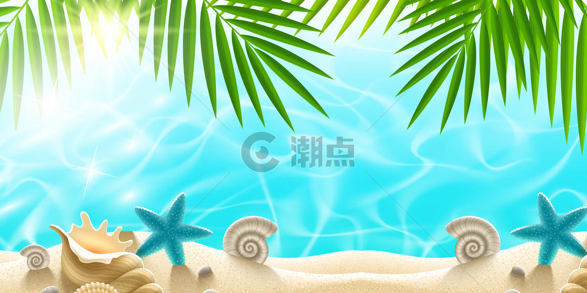 夏天清凉海水背景图片素材免费下载