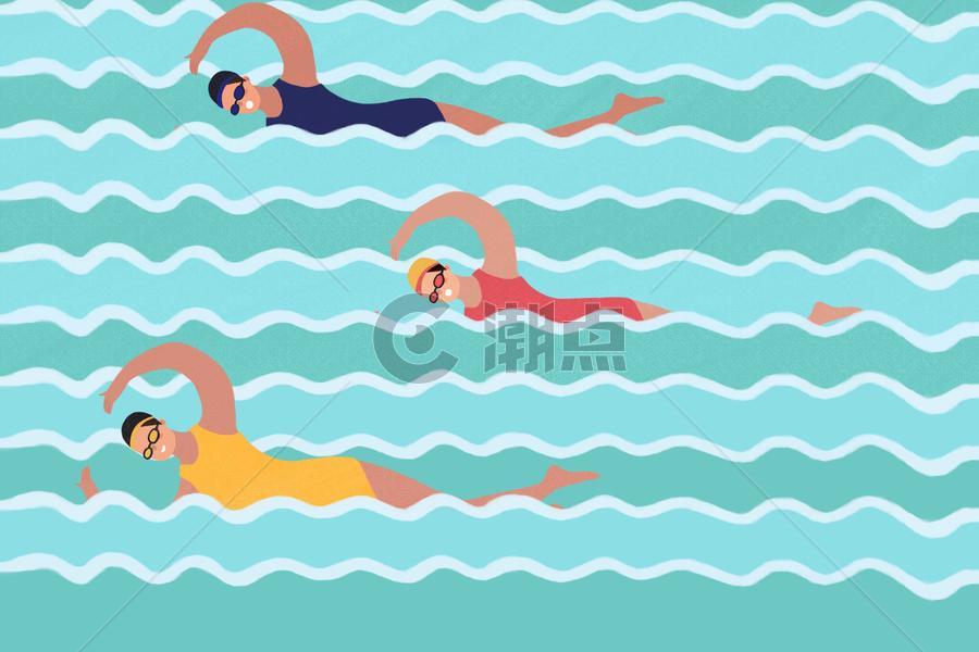 奥林匹克日之游泳竞赛图片素材免费下载