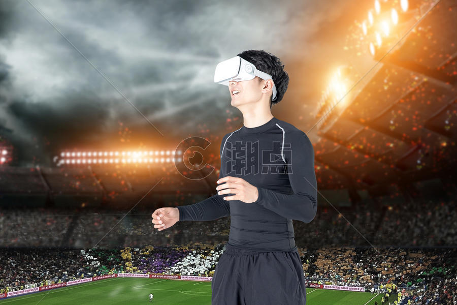 观看虚拟足球比赛图片素材免费下载