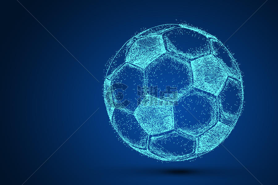 创意足球剪影粒子图片素材免费下载