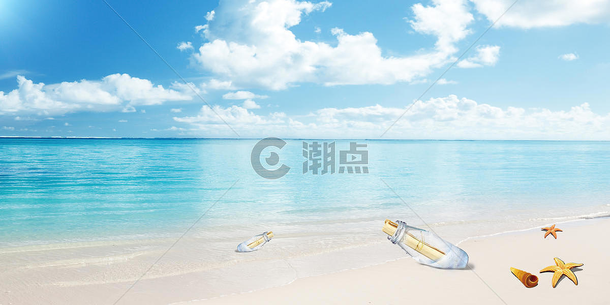 沙滩夏日清凉背景图片素材免费下载