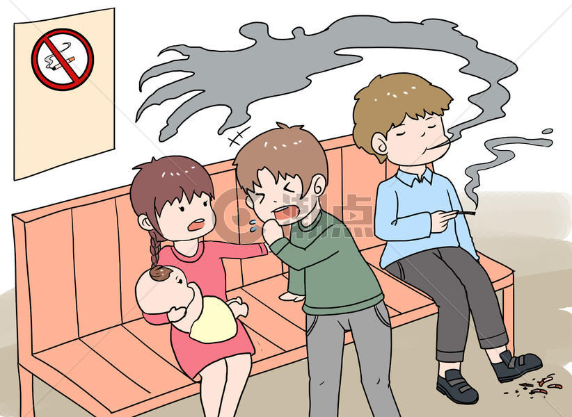 世界无烟日漫画图片素材免费下载