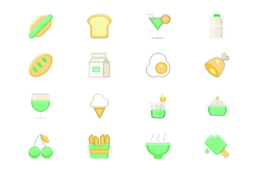 绿色小清新食物图标图片素材免费下载