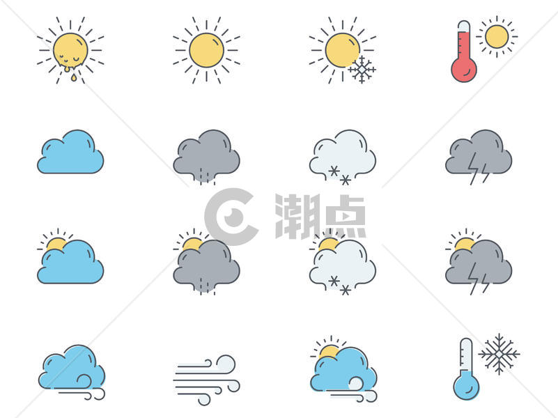 天气icon元素图片素材免费下载