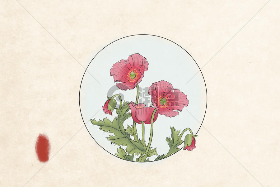 中国风工笔花卉图片素材免费下载