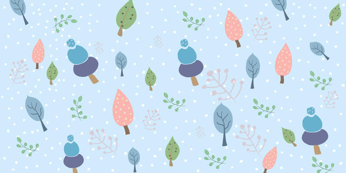清新植物树木插画图片素材免费下载