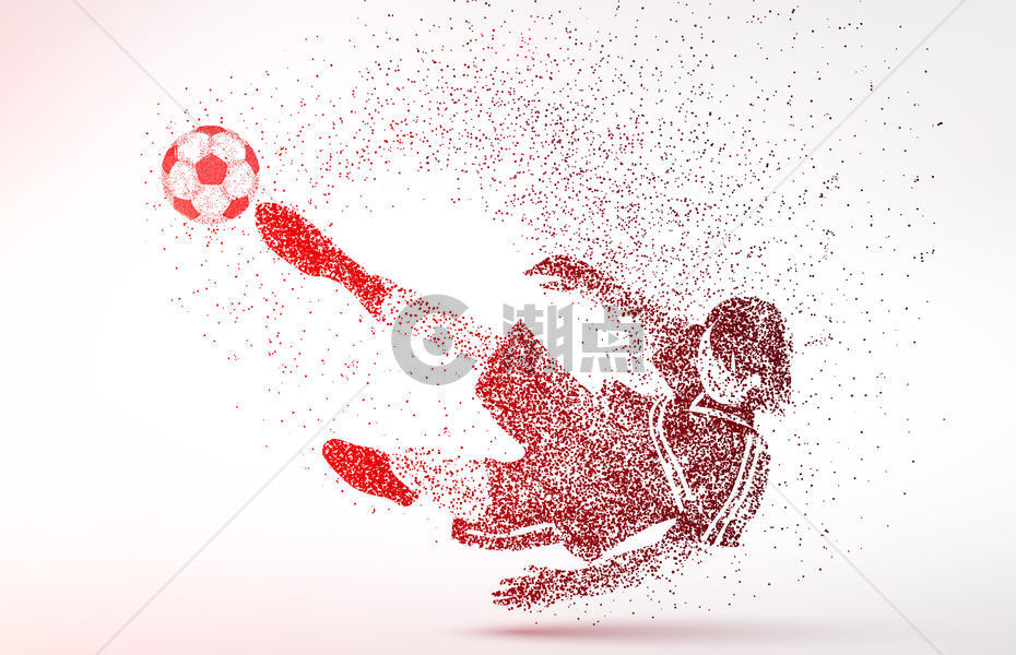 创意足球运动员剪影粒子图片素材免费下载
