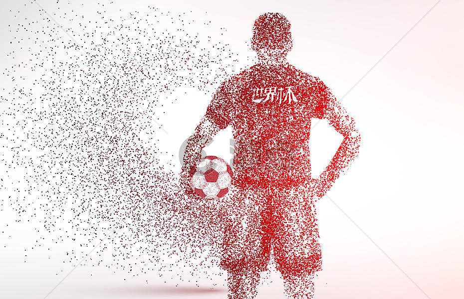 创意足球运动员剪影粒子图片素材免费下载