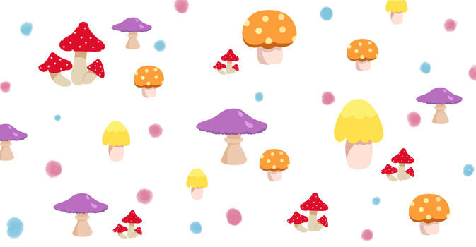 手绘唯美彩色蘑菇插画图片素材免费下载