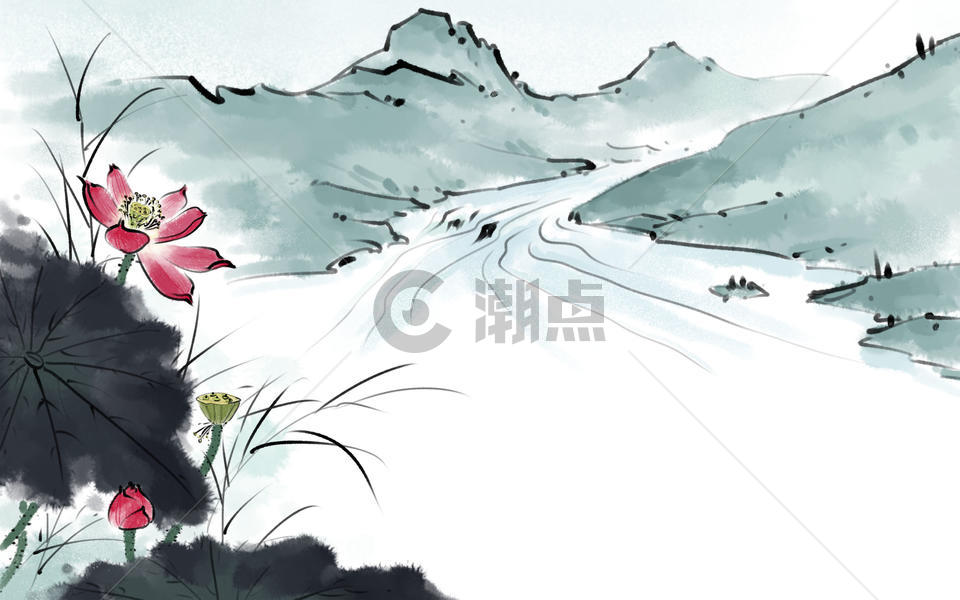 中国风荷花图片素材免费下载