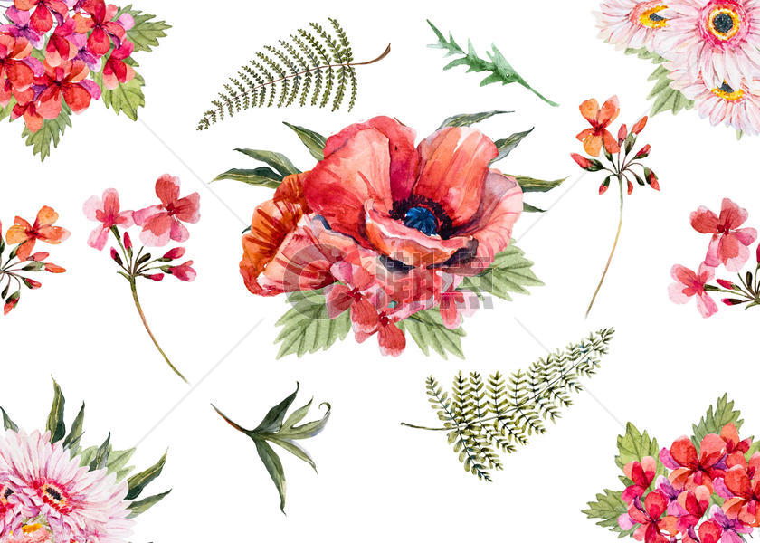 手绘水彩花卉背景图片素材免费下载