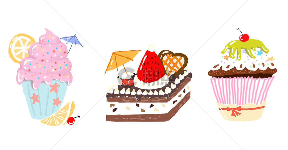 甜品甜点蛋糕插画图片素材免费下载
