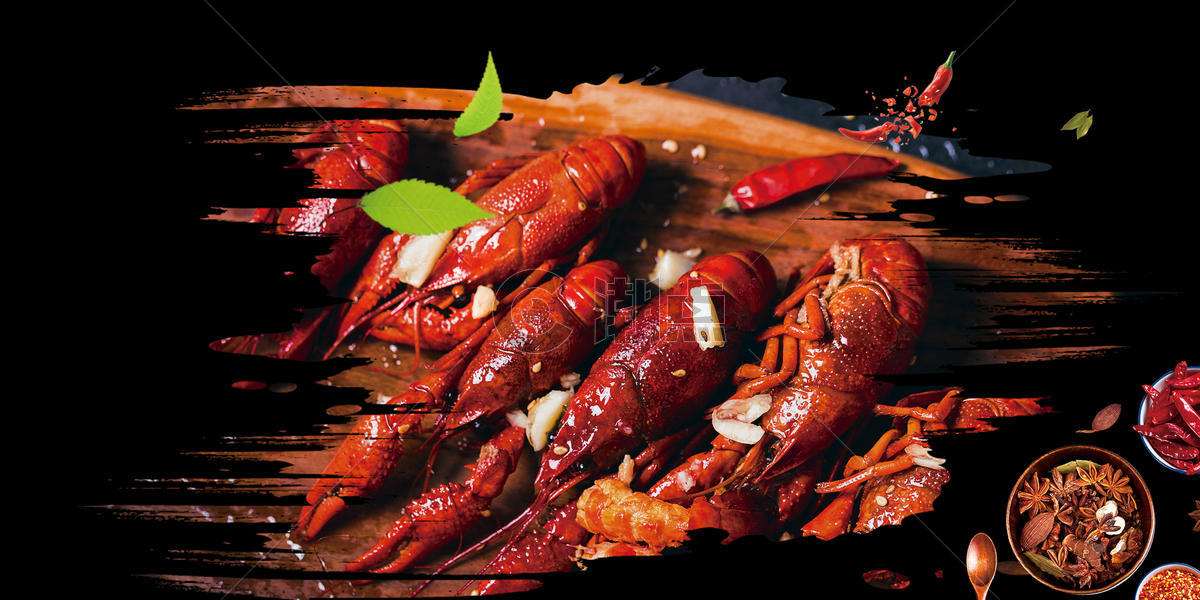 美味小龙虾背景图片素材免费下载