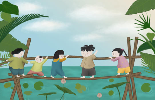 六一儿童节出游插画图片素材免费下载