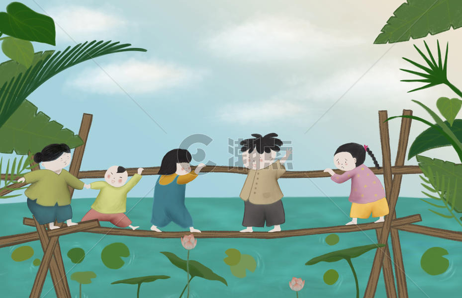 六一儿童节出游插画图片素材免费下载