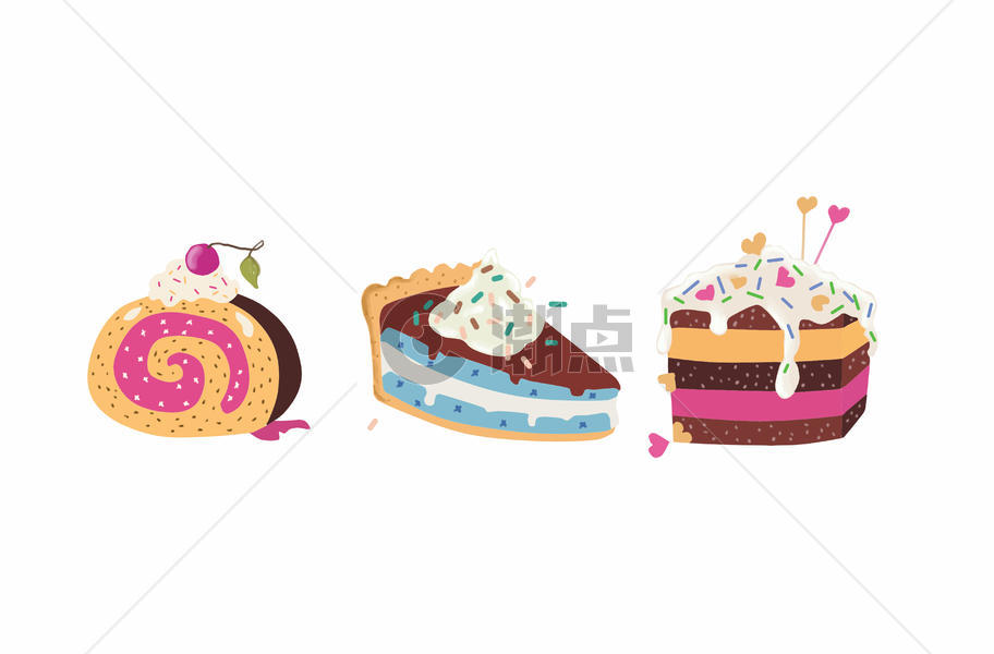 甜点蛋糕插画图片素材免费下载