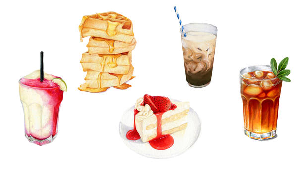 饮品蛋糕下午茶夏天食物图片素材免费下载