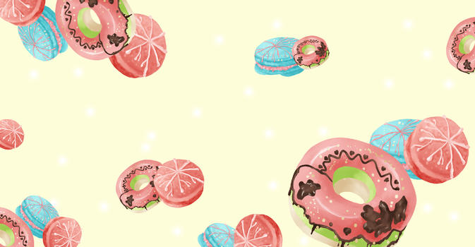 餐饮美食甜品甜甜圈插画图片素材免费下载