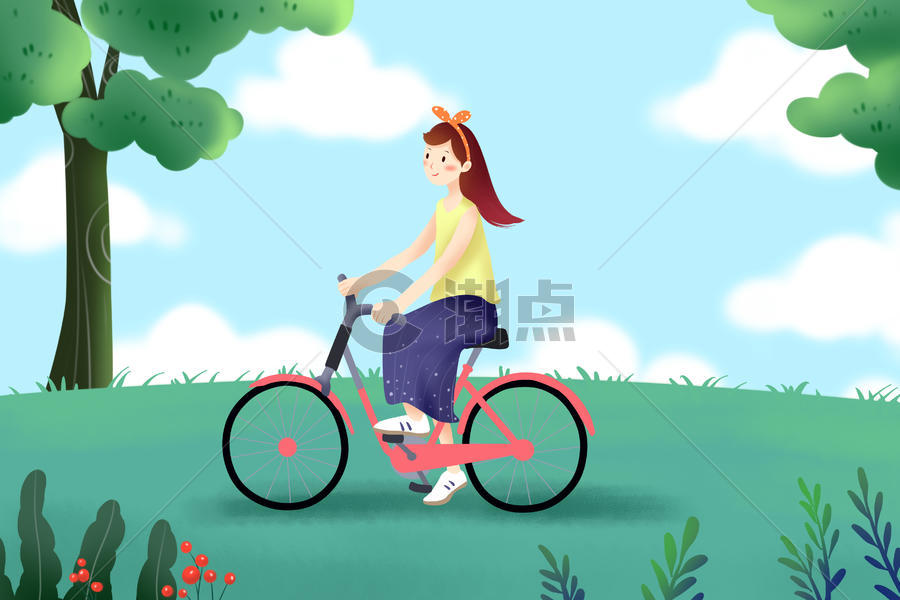 骑自行车 郊游图片素材免费下载