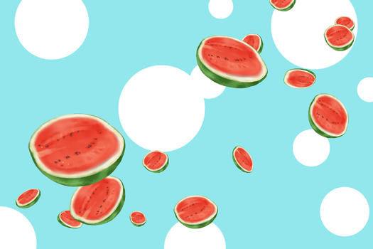 夏季美味水果西瓜插画图片素材免费下载