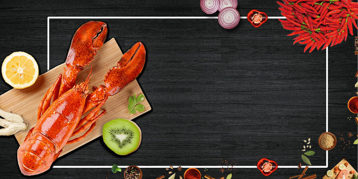 夏日龙虾美食背景图片素材免费下载