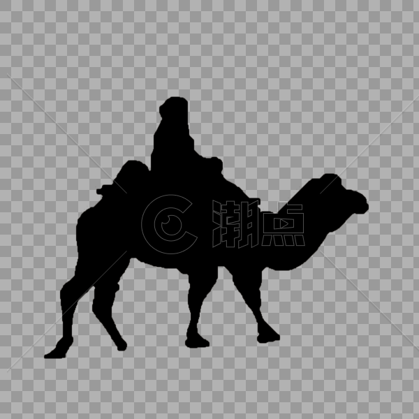 骑骆驼人的剪影图片素材免费下载