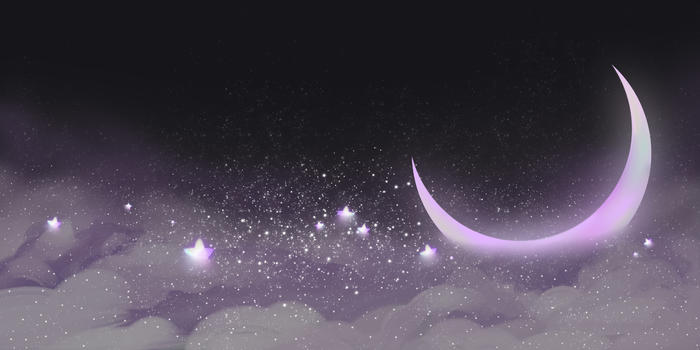 梦幻唯美星星月亮云层背景图片素材免费下载