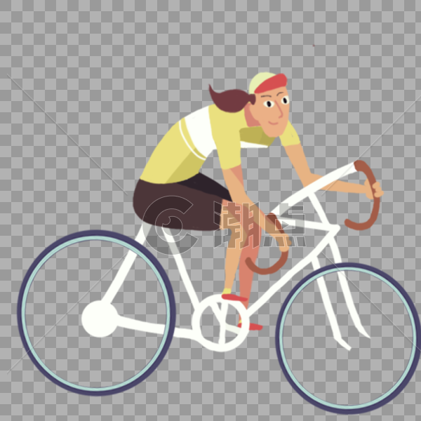 骑自行车的女孩图片素材免费下载